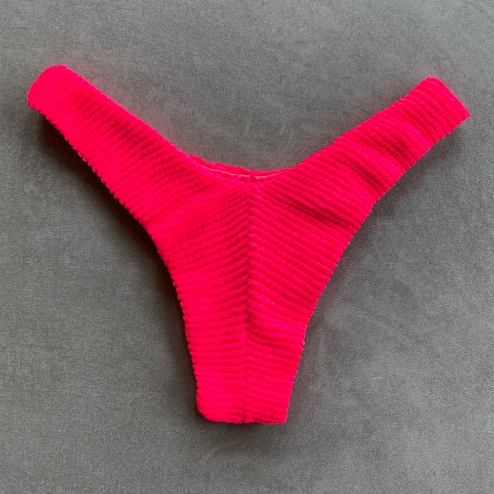 Electra Red Textured Bia Metal Bikini Bottom-2