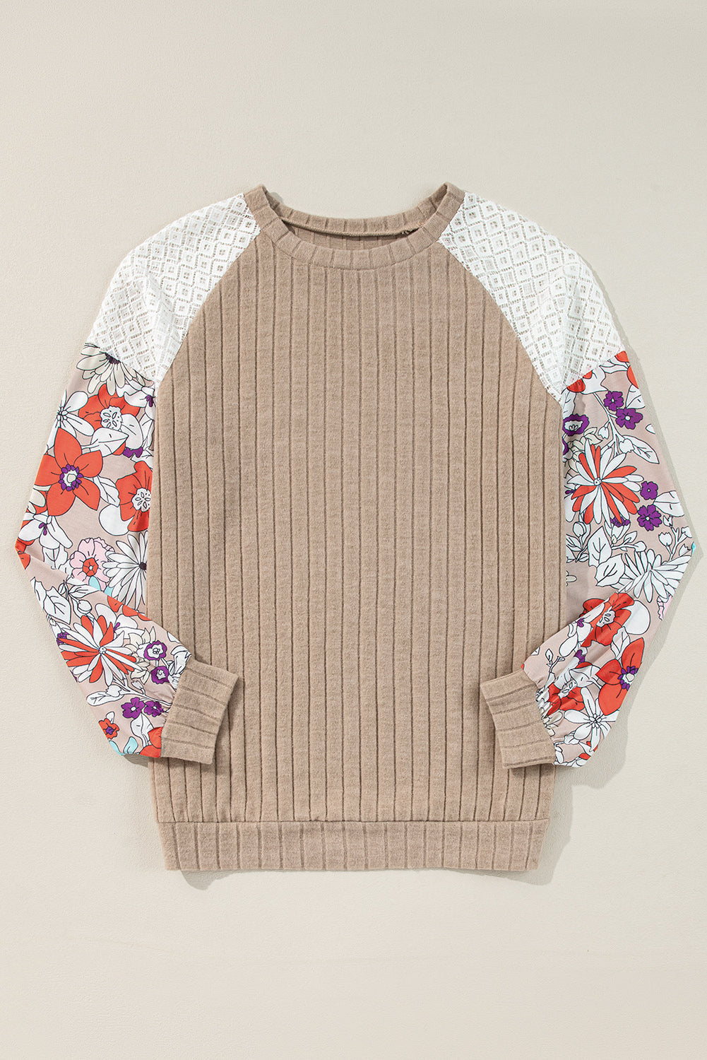 Bailey Patchwork Long Sleeve Ribbed Blouse-6