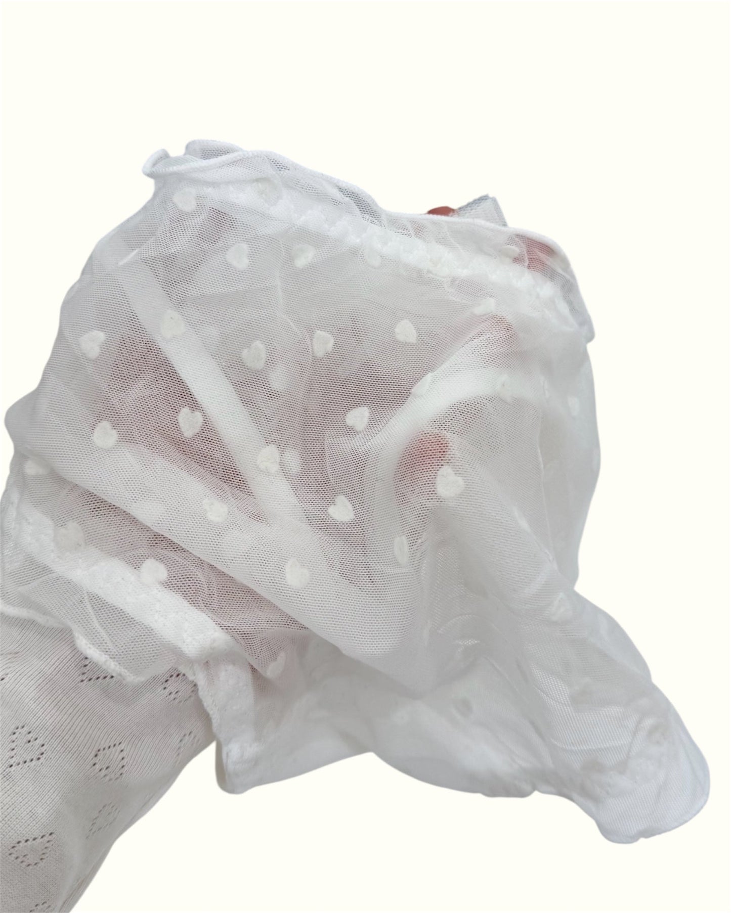 Sheer White Ruffle Panties with Bow Detail-4