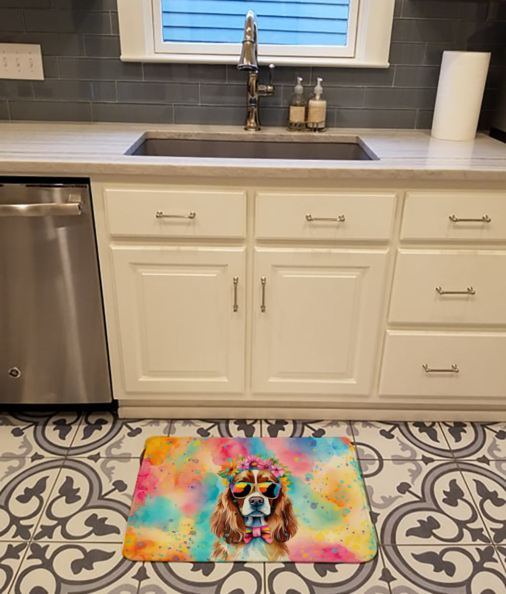Cavalier Spaniel Hippie Dawg Memory Foam Kitchen Mat-1