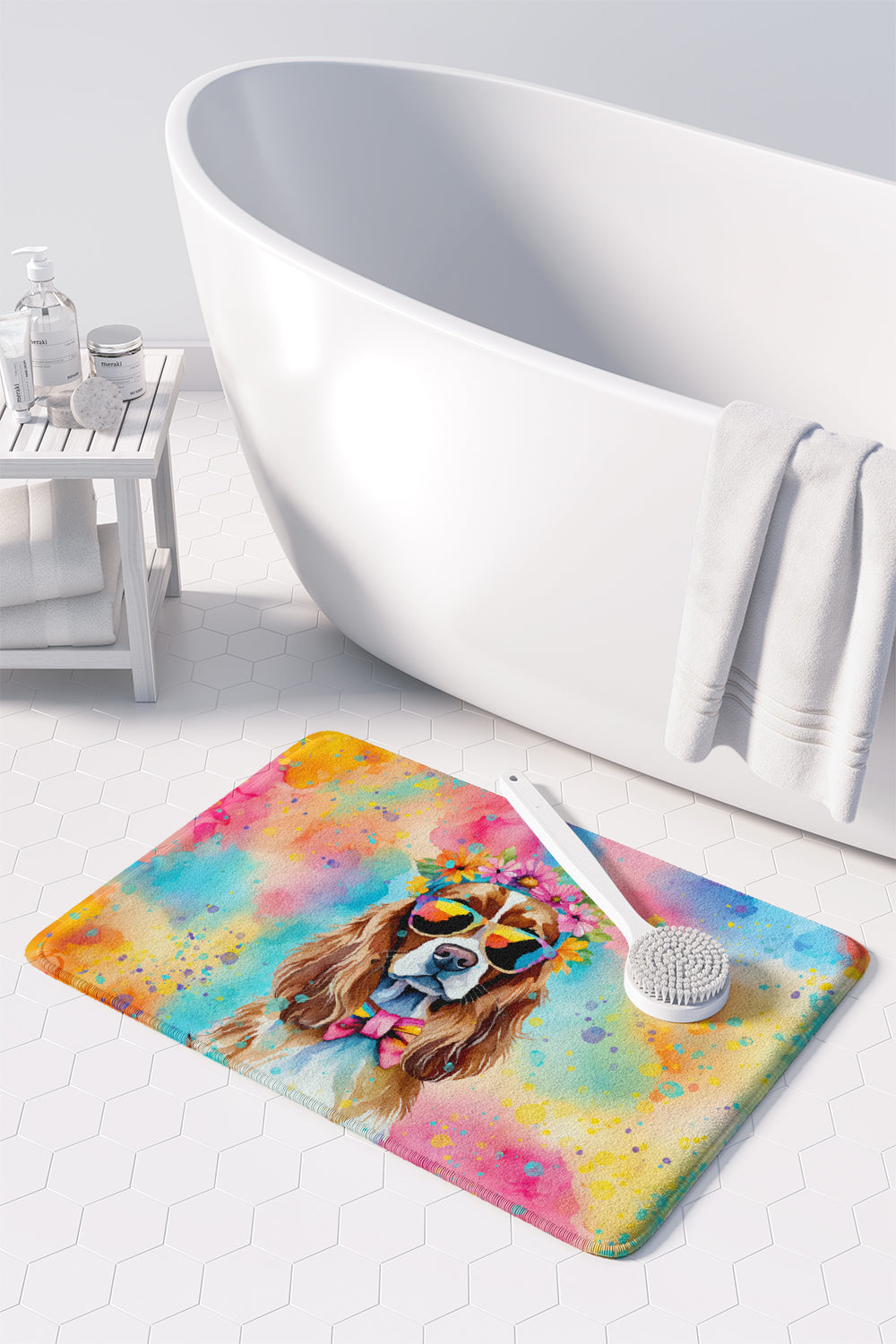 Cavalier Spaniel Hippie Dawg Memory Foam Kitchen Mat-2