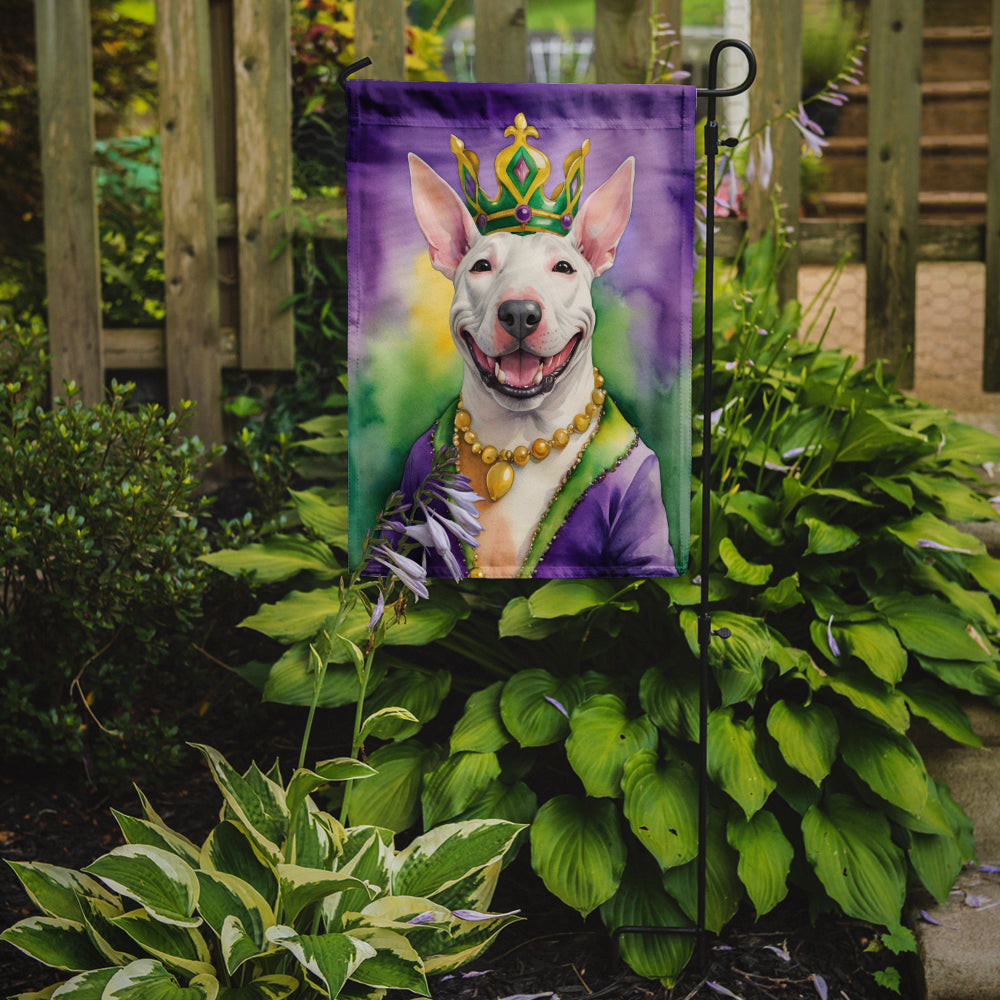 Bull Terrier King of Mardi Gras Garden Flag-1