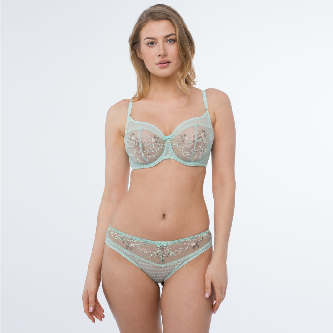 Sheer Mesh Tulle Embroidered Tanga Panty Juno-2