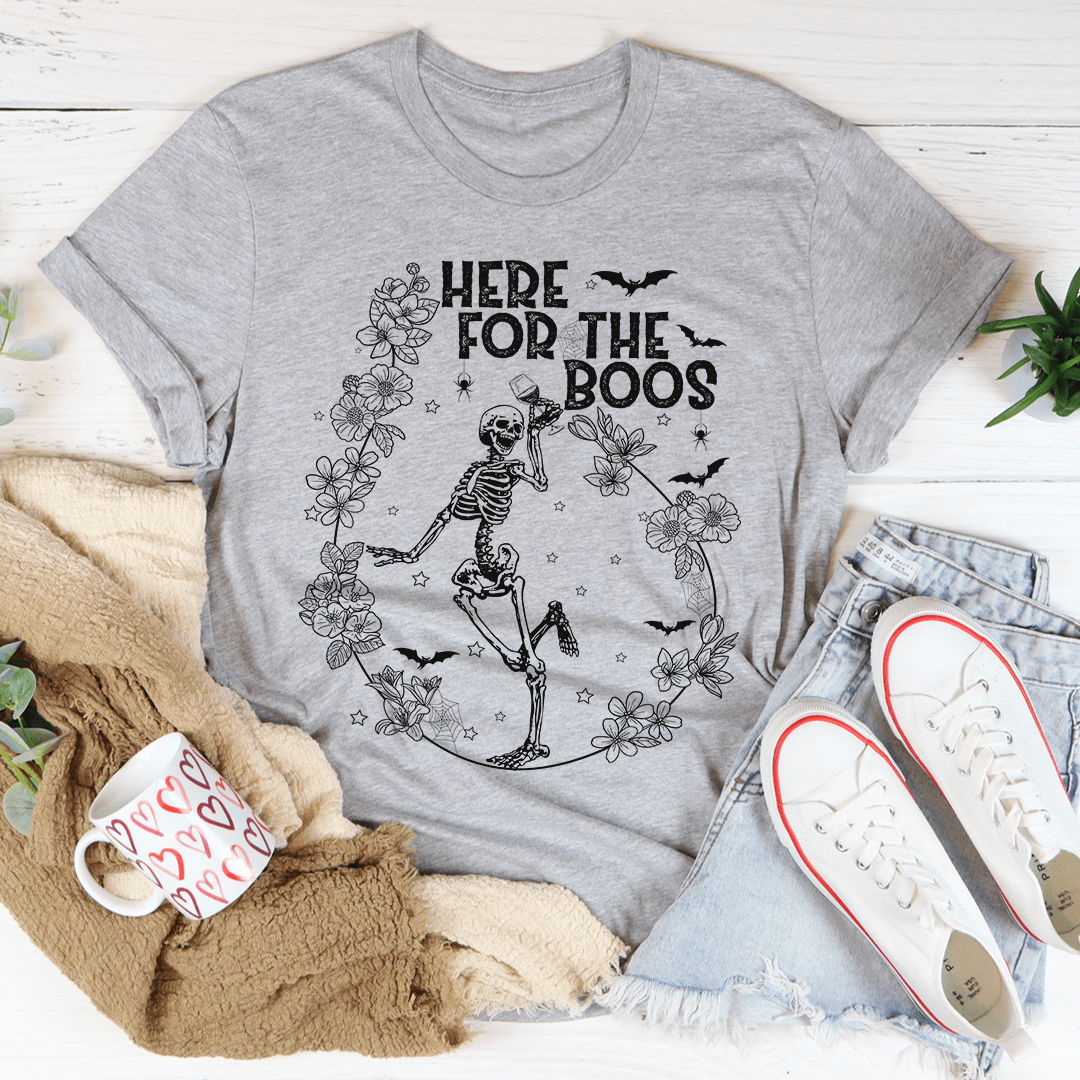 Here For The Boos Wine T-Shirt-1