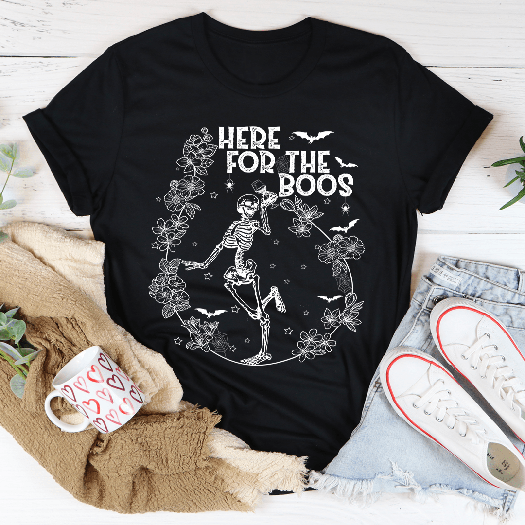 Here For The Boos Wine T-Shirt-2