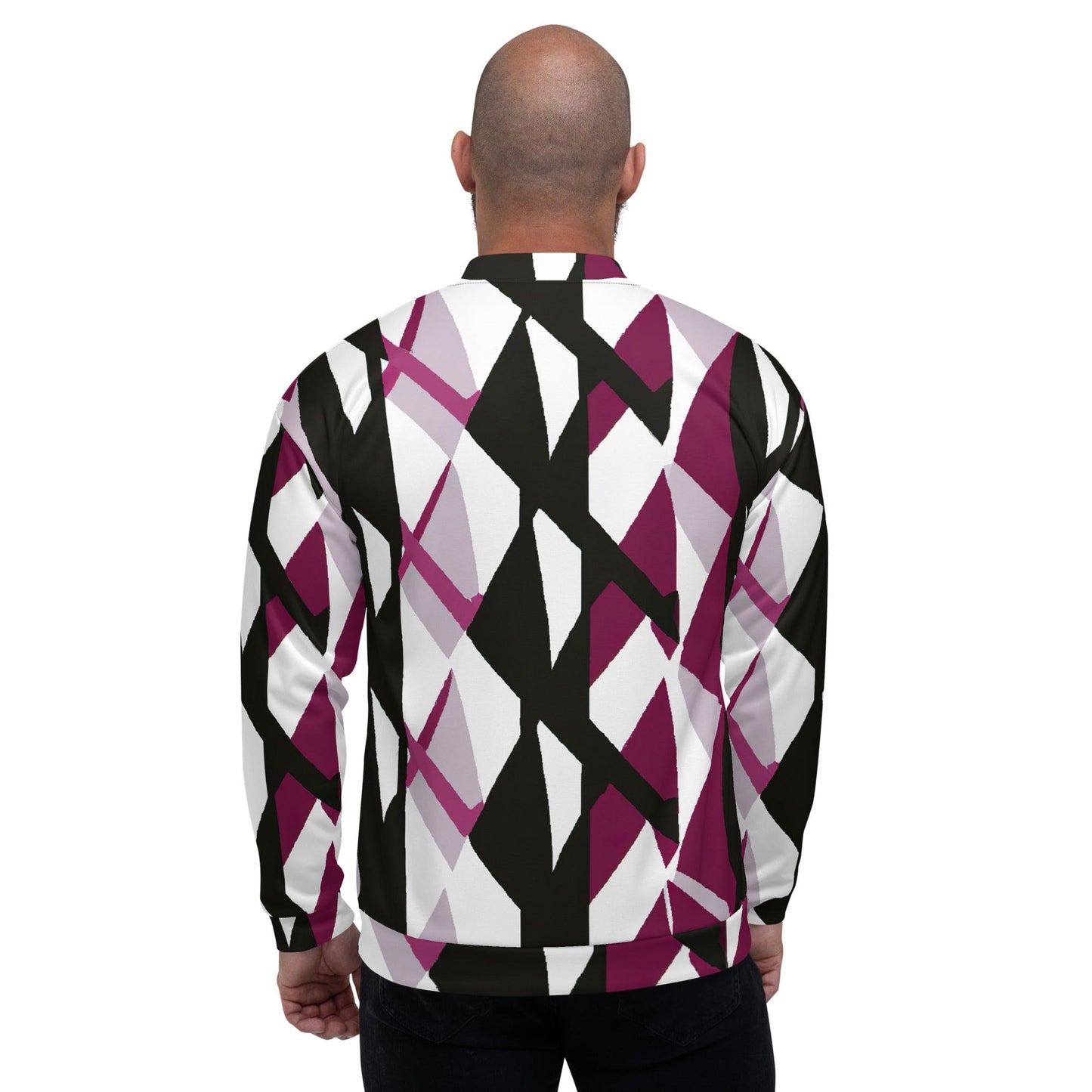 Mens Bomber Jacket - Pink Mauve Pattern-1