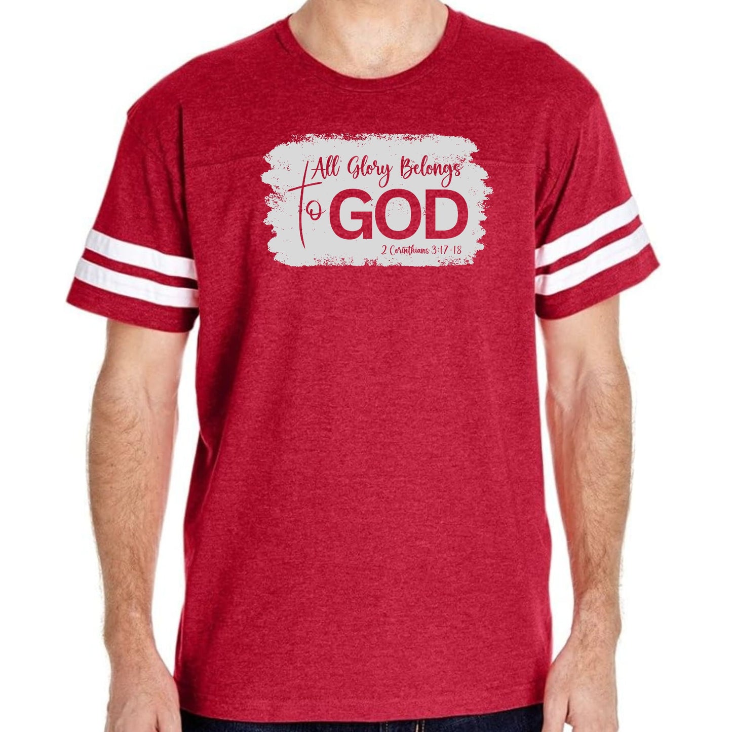 Mens Vintage Sport T-shirt All Glory Belongs to God Christian-2