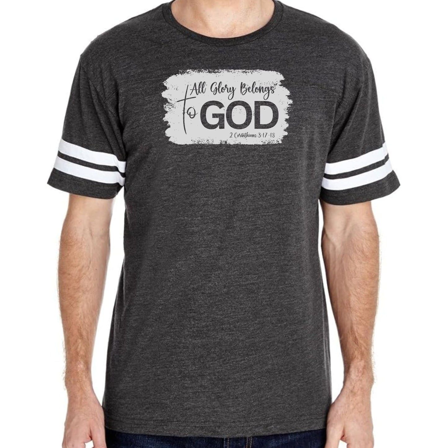 Mens Vintage Sport T-shirt All Glory Belongs to God Christian-4
