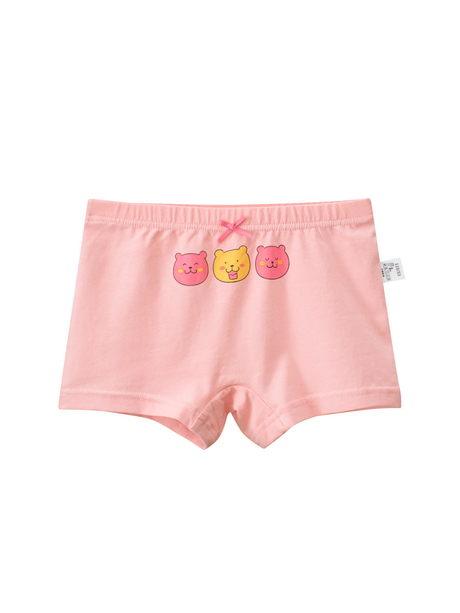 Girls’ Cartoon Printed Boxer Shorts Breathable Underwear Set-2