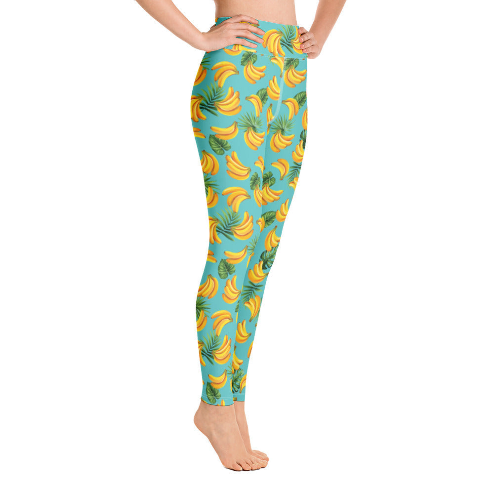 Women's Tropical Banana Mania Yoga Leggings-3