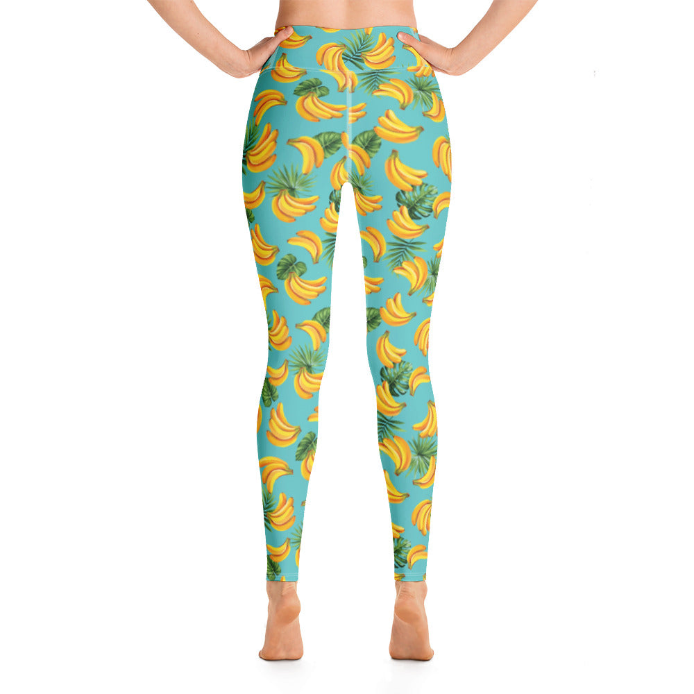 Women's Tropical Banana Mania Yoga Leggings-4