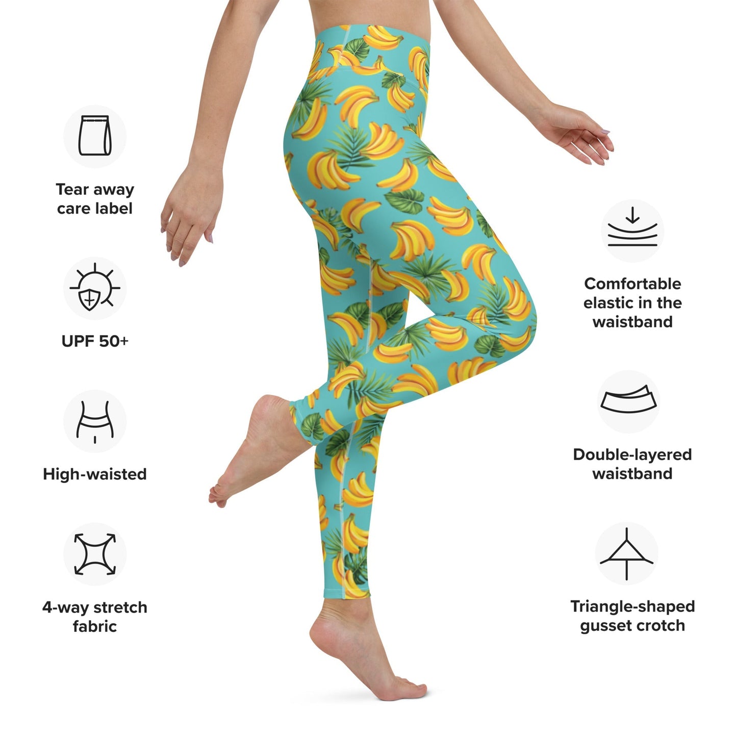 Women's Tropical Banana Mania Yoga Leggings-1