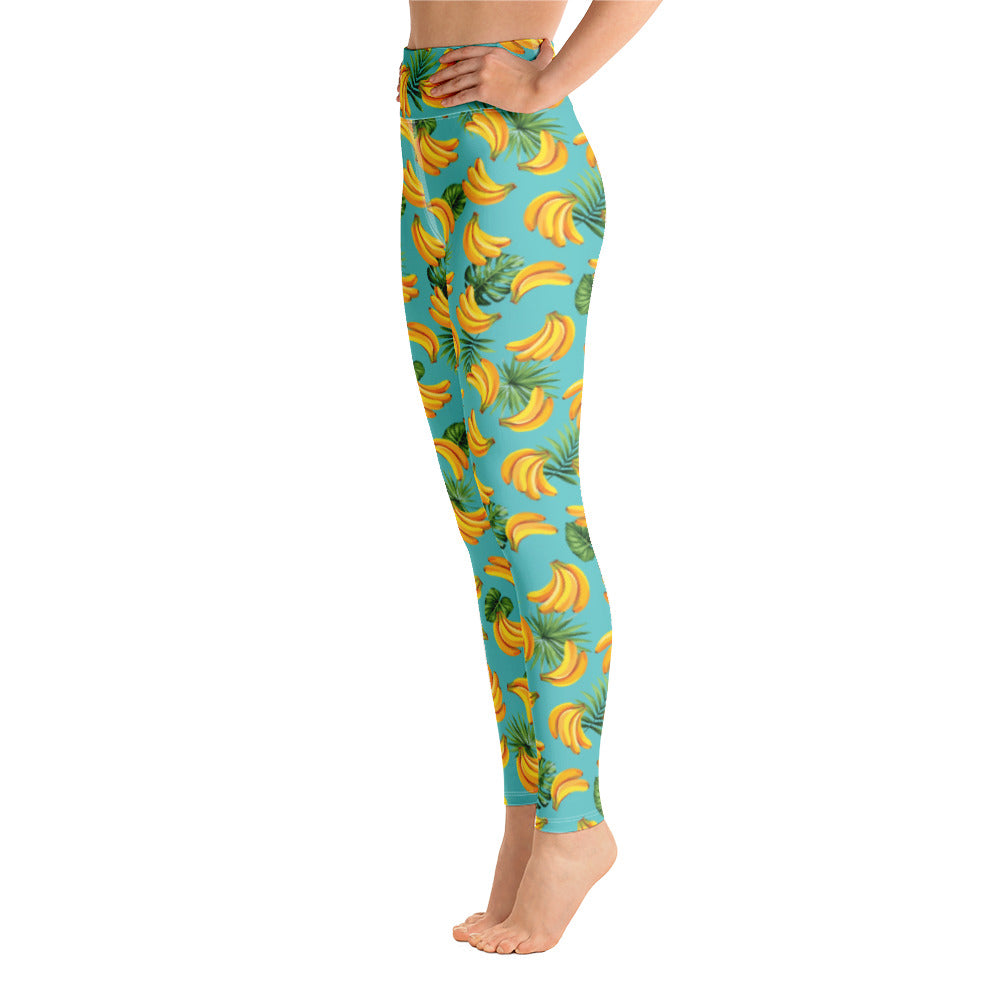 Women's Tropical Banana Mania Yoga Leggings-2