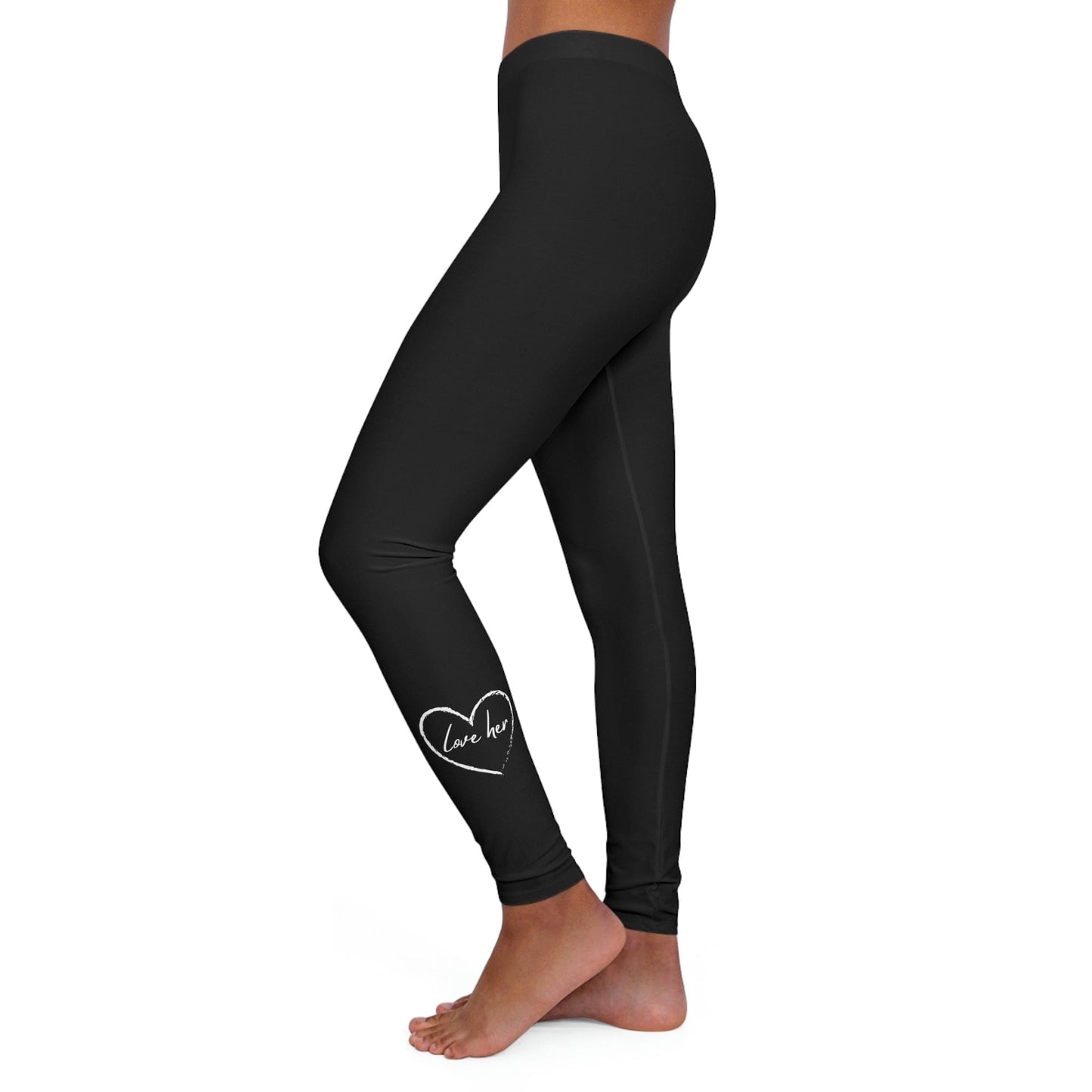 Womens Black Fitness Leggings - Say it Soul Love Her-3