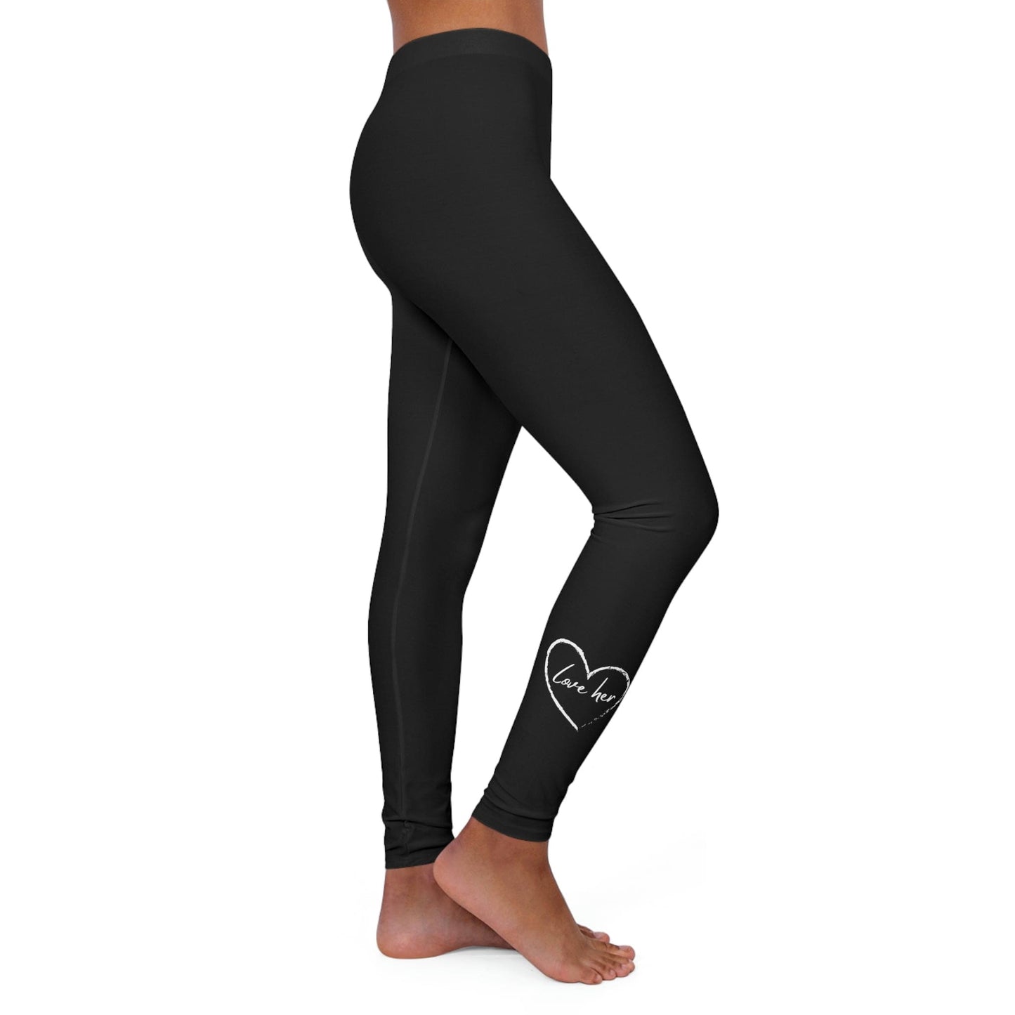 Womens Black Fitness Leggings - Say it Soul Love Her-0
