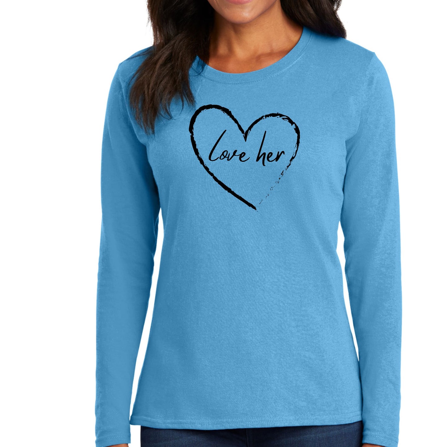 Womens Long Sleeve Graphic T-shirt - Say it Soul Love Her-3