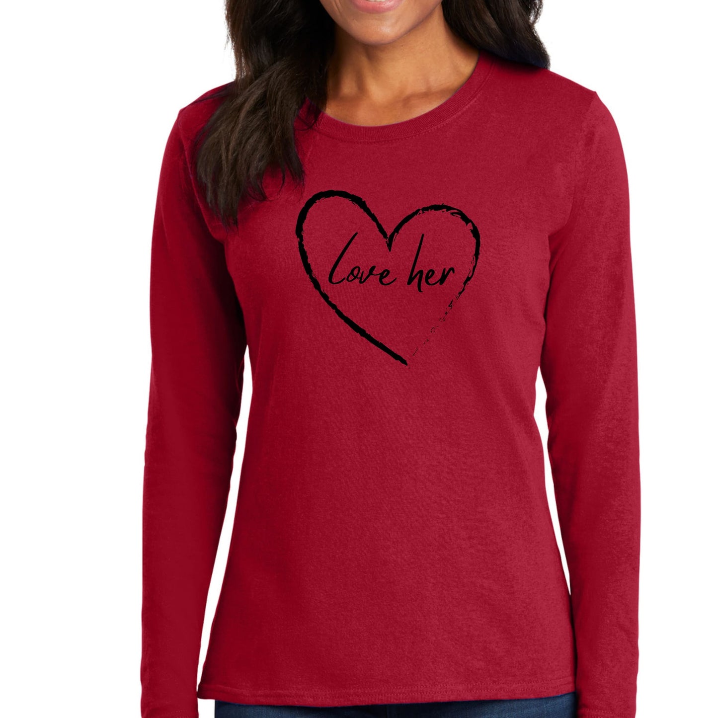 Womens Long Sleeve Graphic T-shirt - Say it Soul Love Her-1