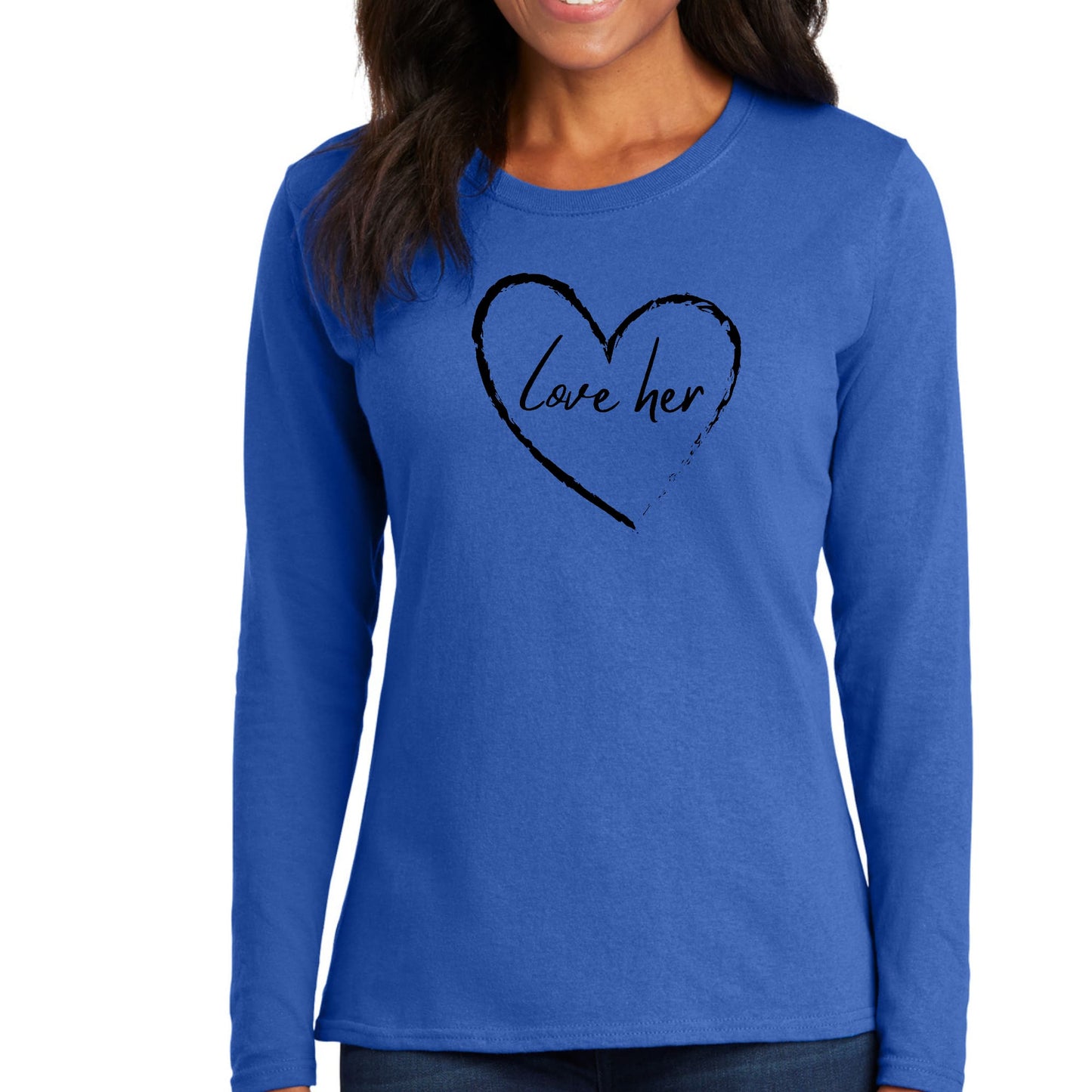 Womens Long Sleeve Graphic T-shirt - Say it Soul Love Her-2