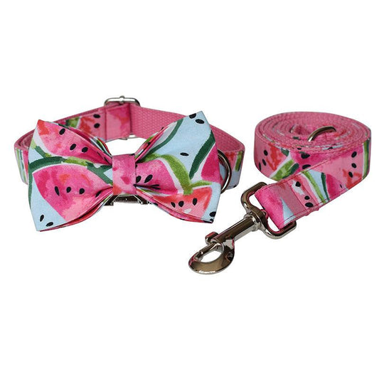 Nature-Inspired Floral Dog Collar And Leash Set-0