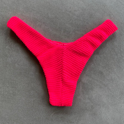 Electra Red Textured Bia Metal Bikini Bottom-2