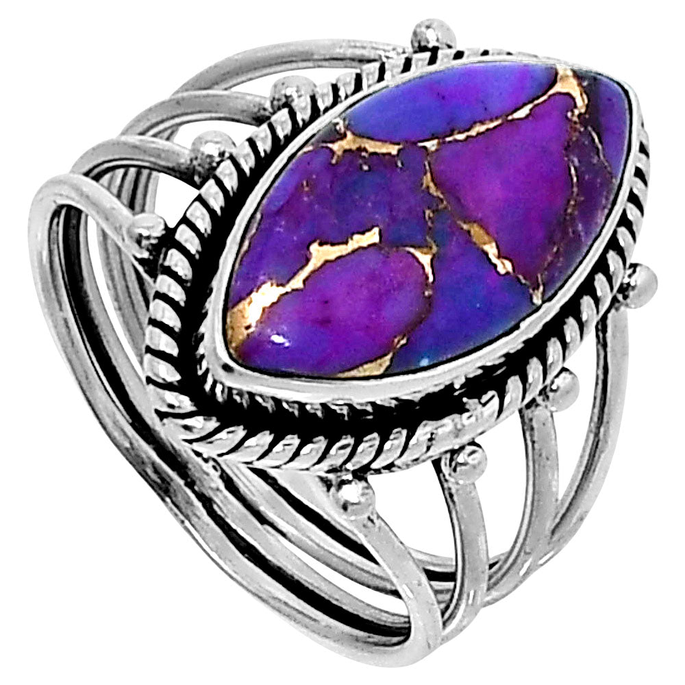 Premium Quality Copper Purple Turquoise Ring size-8 R-1010 31-ER12032-1