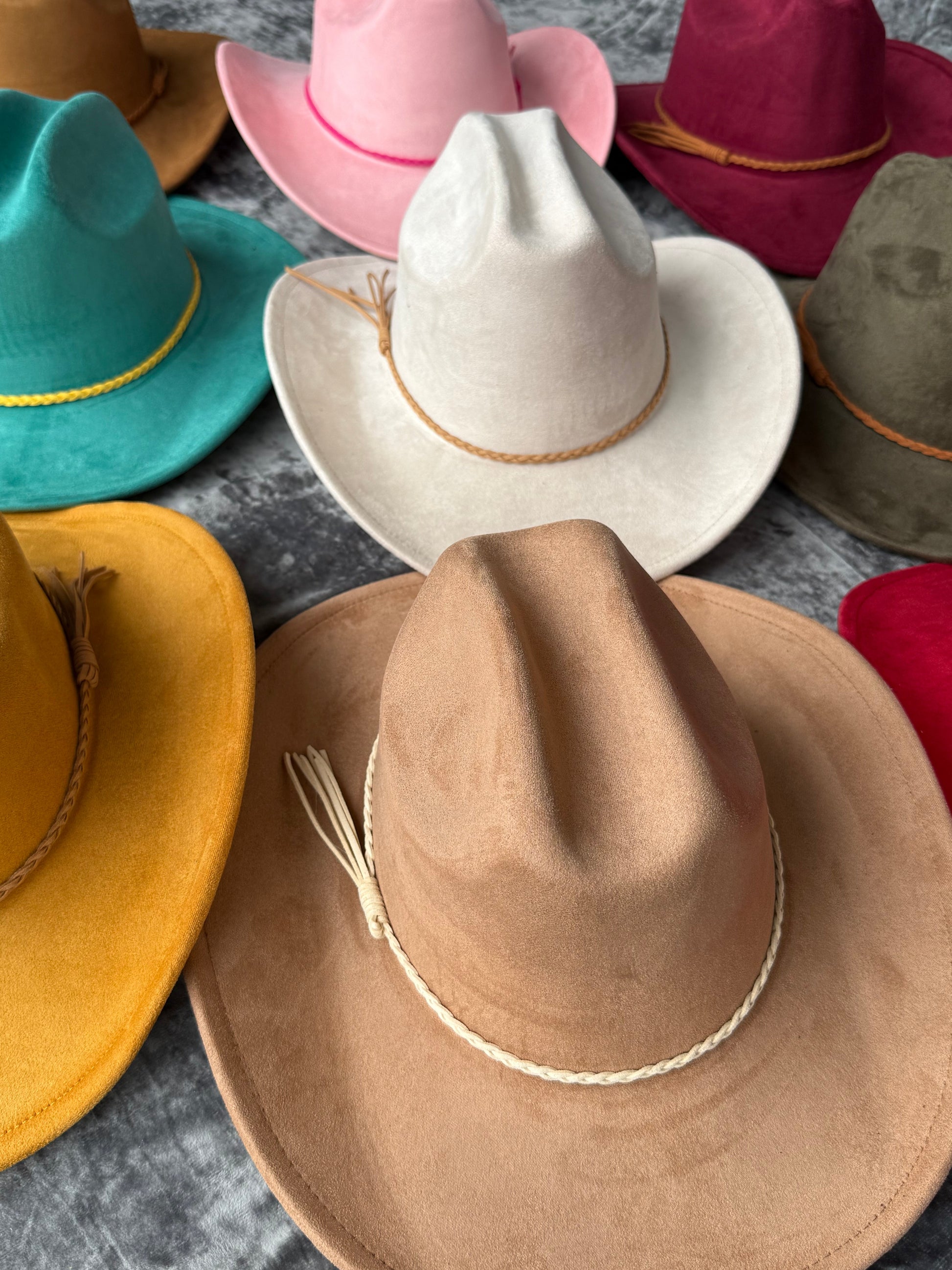 Premium Suede Cowboy Hat - Adjustable Straps Inside, Unisex Design, Size 56-58cm, Western Style, Fashionable & Functional, Shipped in a Box-1