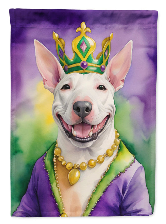 Bull Terrier King of Mardi Gras Garden Flag-0