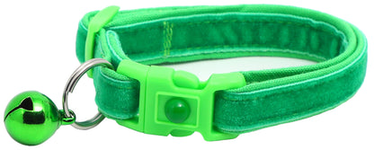 Soft Kelly Green Velvet Cat Collar-4