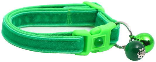 Soft Kelly Green Velvet Cat Collar-0