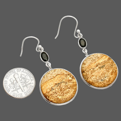 Natural Picture Jasper & Black Onyx Earrings E-1002 SDE83993-2