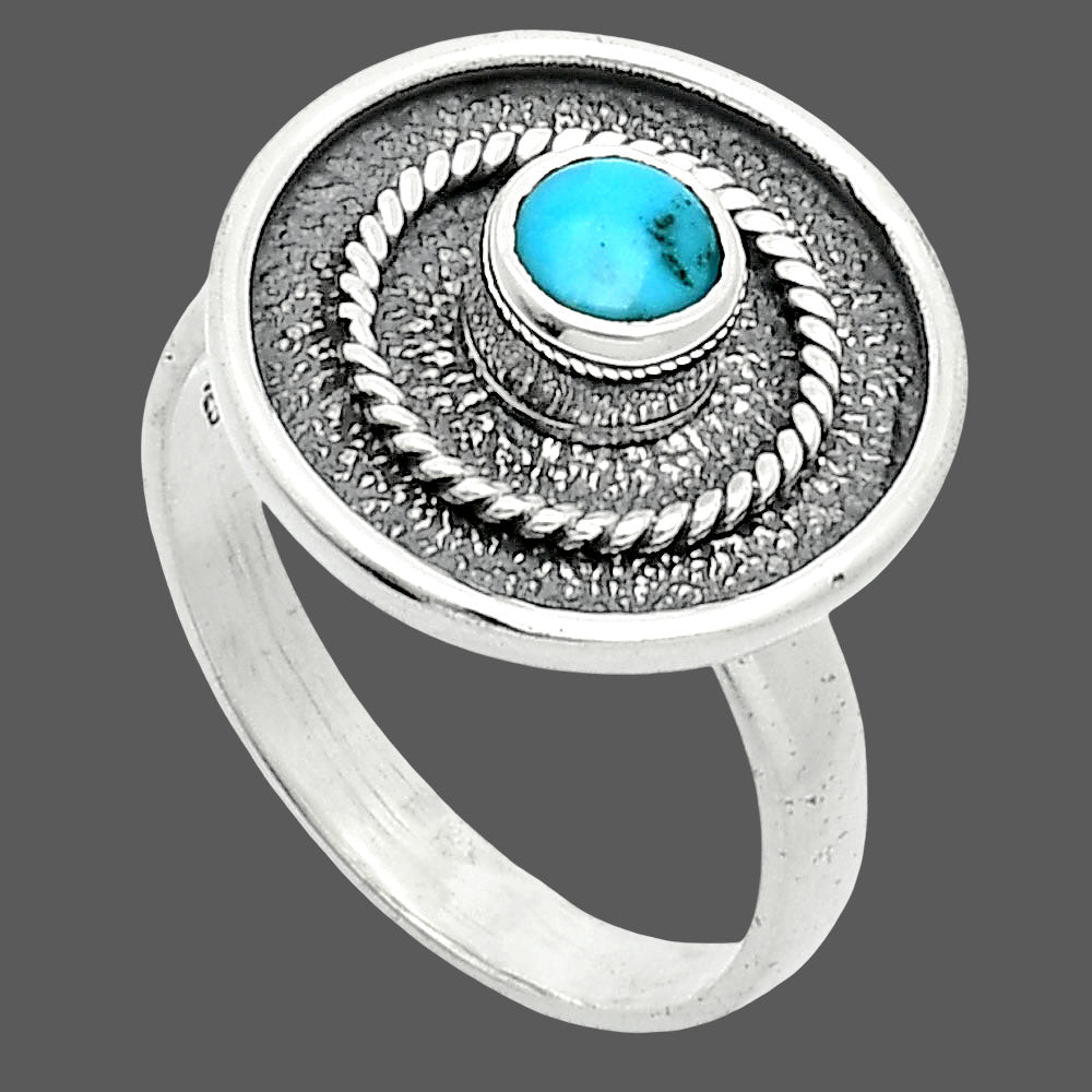 Natural Turquoise Morenci Mine Ring size-8 R-1439 SDR244315-2