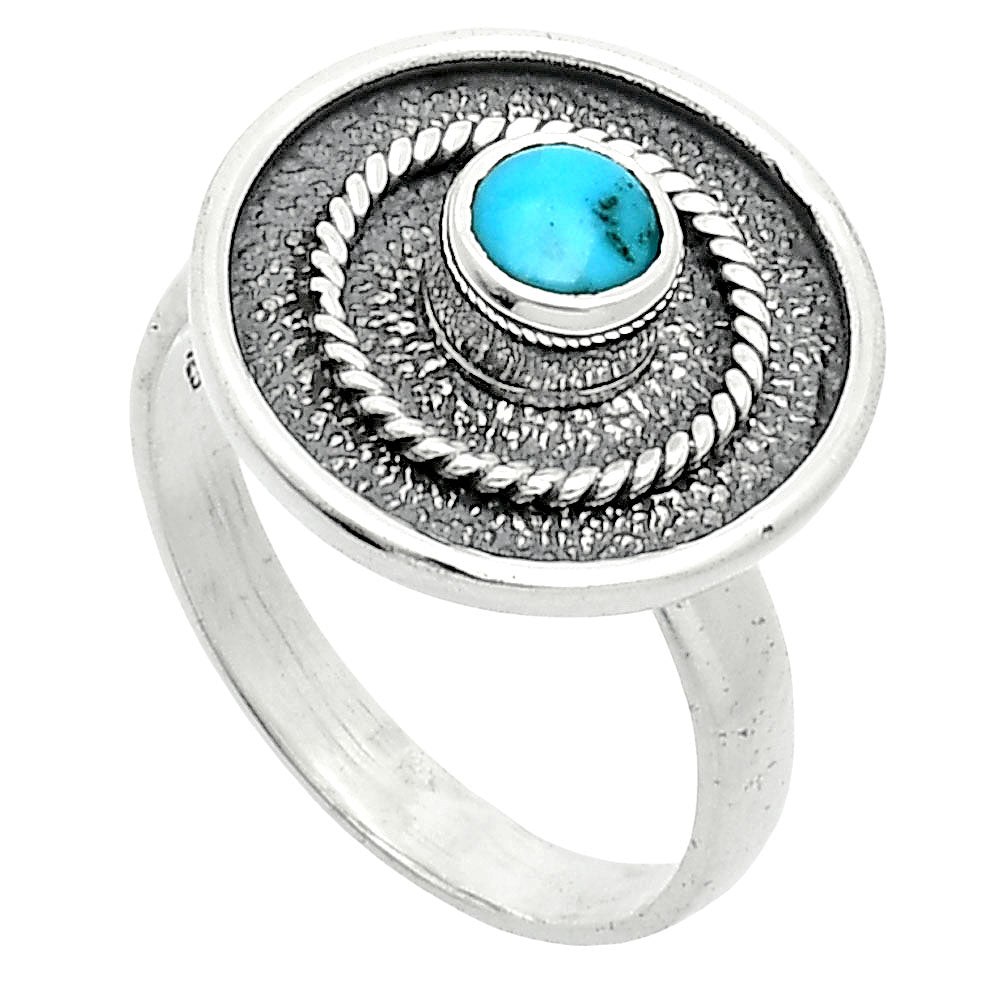 Natural Turquoise Morenci Mine Ring size-8 R-1439 SDR244315-1