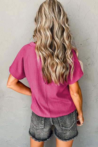 Emerson Crinkled V Neck Wide Sleeve Top-4