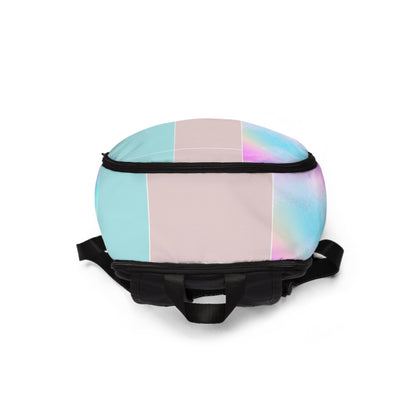 Fashion Backpack Waterproof Pastel Colorblock Watercolor Illustration-3