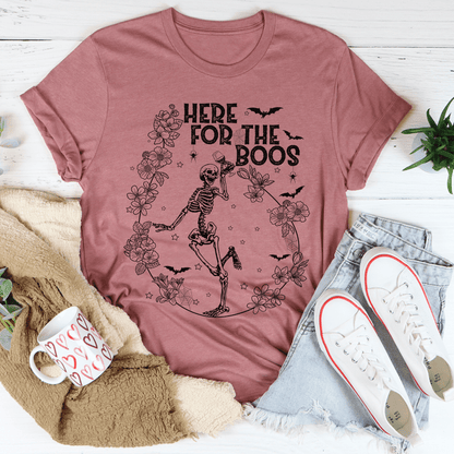 Here For The Boos Wine T-Shirt-0