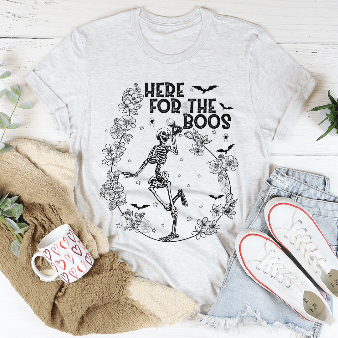Here For The Boos Wine T-Shirt-3