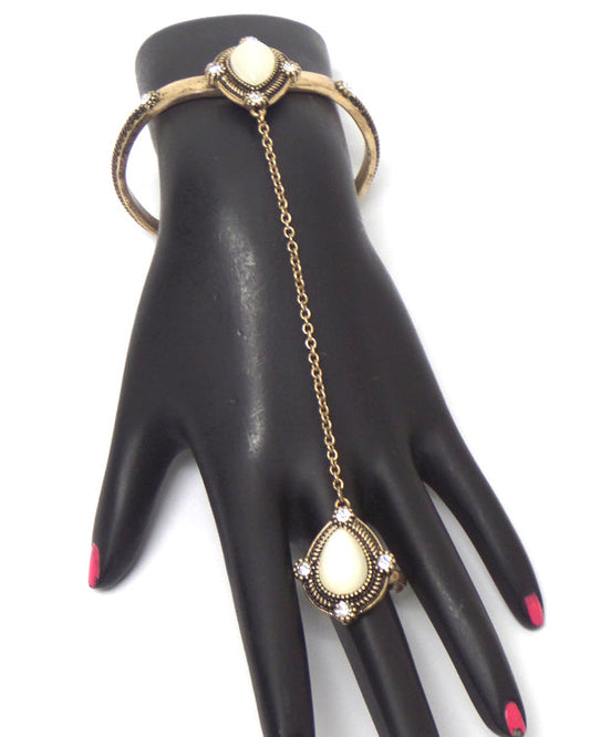LINKED BRACELET WITH RING SET-0