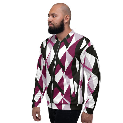Mens Bomber Jacket - Pink Mauve Pattern-3
