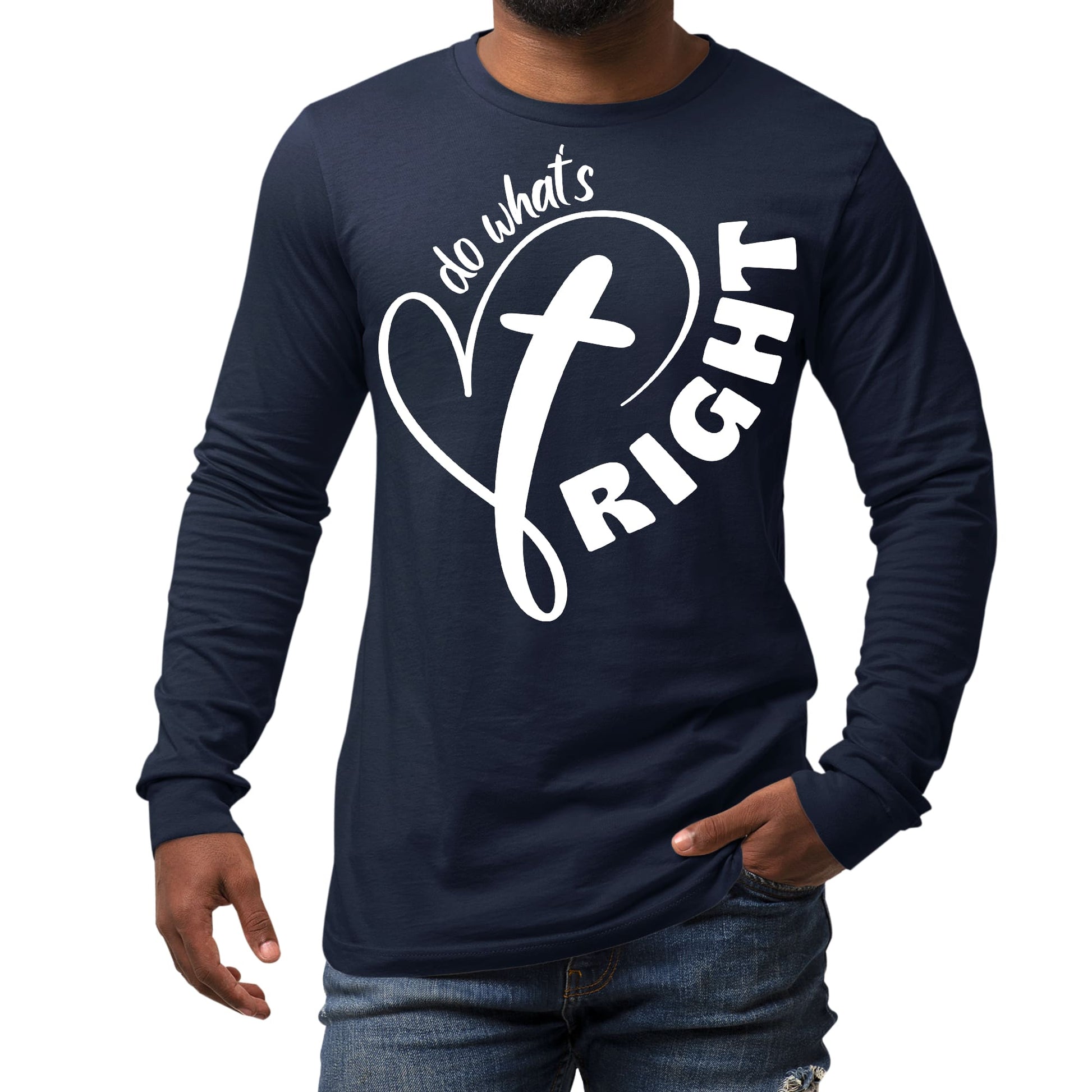Mens Long Sleeve Graphic T-shirt - Say it Soul - do What's Right-1