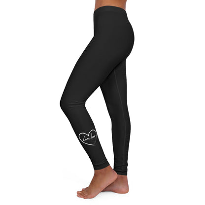 Womens Black Fitness Leggings - Say it Soul Love Her-3