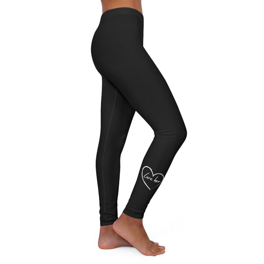 Womens Black Fitness Leggings - Say it Soul Love Her-0