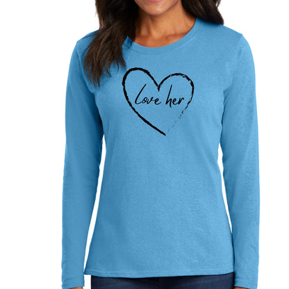 Womens Long Sleeve Graphic T-shirt - Say it Soul Love Her-3