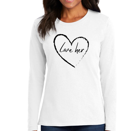 Womens Long Sleeve Graphic T-shirt - Say it Soul Love Her-0